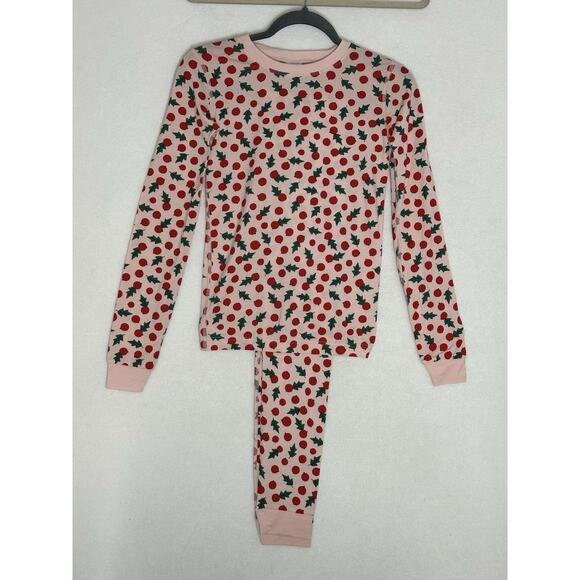 Hanna Andersson PINK HANNASOFT LYOCELL HOLIDAY PAJAMAS YTH 14/16 Christmas NWOT - Picture 1 of 5